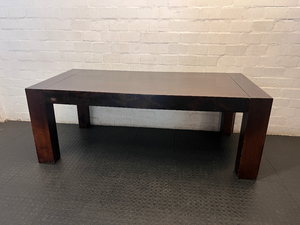 Coricraft 8 Seater Dining Table in Dark Wood Stain — Surface Scratches; Requires Sanding and Re-stain - 2ndhandwarehouse.com