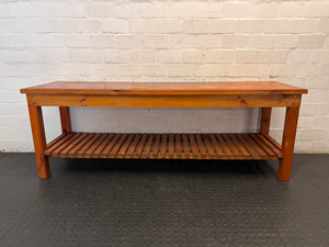 Large Oregon Pine Slatted Sideboard Server — Good Working O - 2ndhandwarehouse.com