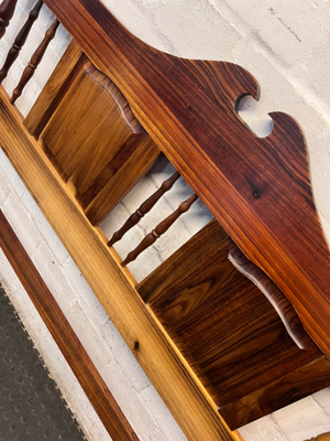 Classic Dark Wood Spindle Headboard — Fair C - 2ndhandwarehouse.com