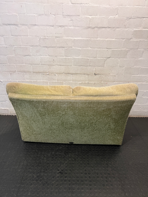 Corduroy Upholstered 2 Seater Couch in Olive Green