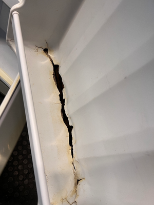 Defy Silver Fridge Freezer — Not Cooling and Exterior Damage - 2ndhandwarehouse.com