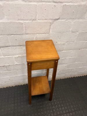 Tiered Wooden Plant Stand with Lower Shelf — Well Used Condition