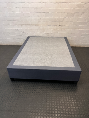 Upholstered Charcoal Grey Double Bed Base — Minor Wear on Corners