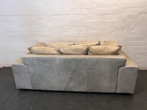 Coricraft 3 Seater Tan Leather Couch — Minor Wear and signs of use