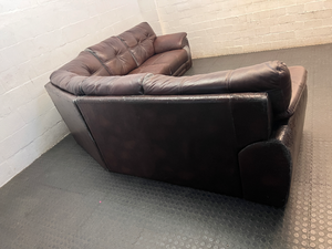 Large L-Shape Sectional Corner Couch in Chocolate Brown