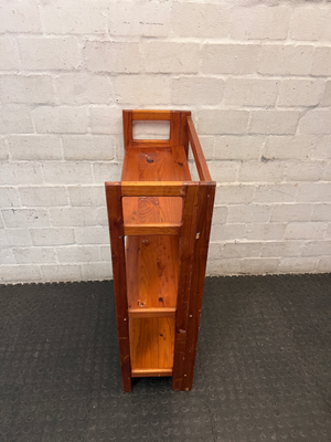 Foldable Three-Tier Wooden Bookshelf — Fair Used Condition