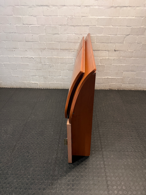 Curved Wood Grain Finish Headboard — Good Neat Condition