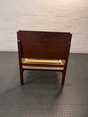Solid Wood Single Bed with Headboard and Footboard — Wear and Structural Maintenance Present