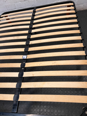 Queen Metal Bed Frame with Wooden Slats