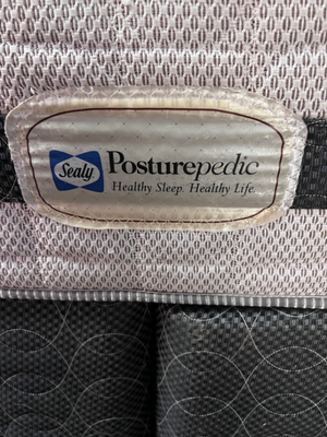 Sealy King Mattress and Split Base Set — Fair Condition