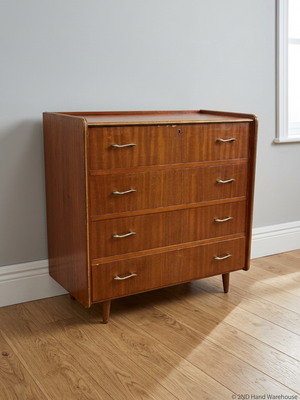 Vintage Mid-Century Style Wooden Chest of Drawers — Well Used Condition