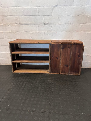 Rustic Mini Bookshelf & Storage Unit - Fair Condition - Significant Wear - 2ndhandwarehouse.com