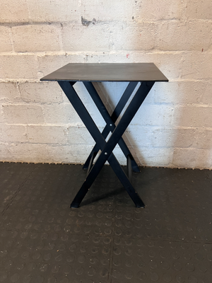 Black Folding Metal Side Table - Used Fair Condition - 2ndhandwarehouse.com