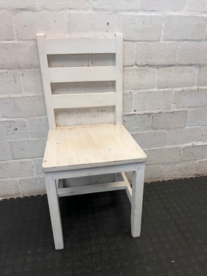 Classic Rustic White Slatted Dining Chair - 2ndhandwarehouse.com