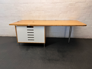 Desk Bottom Cabinet with Slatted Door — Needs Repair & Upkeep - 2ndhandwarehouse.com