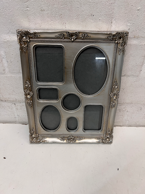 Antique Silver Ornate Multi-Aperture Photo Frame — Good Working Order - 2ndhandwarehouse.com