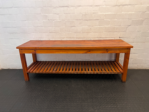 Large Oregon Pine Slatted Sideboard Server — Good Working O - 2ndhandwarehouse.com