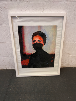 Framed Portrait Painting in White Frame — Good C - 2ndhandwarehouse.com