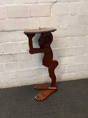 Carved Wooden Figurative Side Table - 2ndhandwarehouse.com