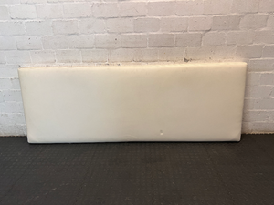 White Faux Leather King Size Headboard — Visible Surface Wear and Marks