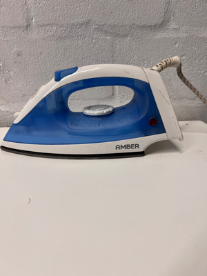 Amber Electric Steam Iron in Blue and White — Working with Fair External Wear - 2ndhandwarehouse.com