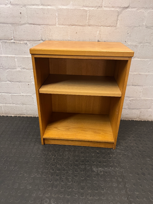 Medium Wooden Two-Tier Bookshelf — Fair Condition with General Wear