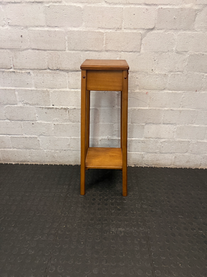 Tiered Wooden Plant Stand with Lower Shelf — Well Used Condition