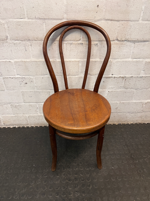 Vintage Bentwood Style Wooden Dining Chair — Surface Scuffs and Worn Varnish on Seats