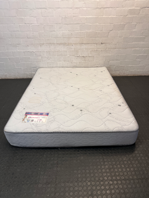 Queen Extra-Length Quilted Mattress — Fair Condition with Visible Wear