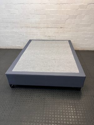 Upholstered Charcoal Grey Double Bed Base — Minor Wear on Corners