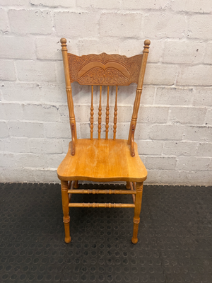Carved Wooden Spindle Back Dining Chair