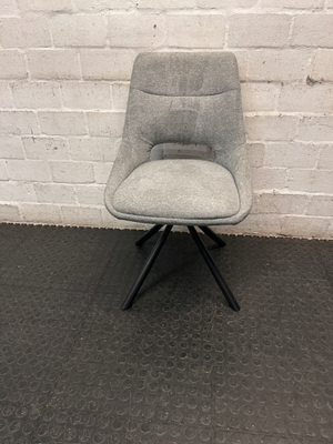 Decofurn Grey Fabric Dining Chair with Black Metal Legs — Good Working Order