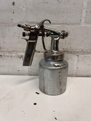 DeVilbiss Metal Pneumatic Spray Gun with Canister — Well Used Condition