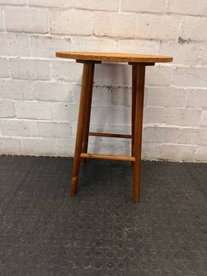 Round Wooden Tripod Side Table — Well Used Fair Condition