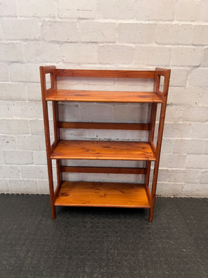Foldable Three-Tier Wooden Bookshelf — Fair Used Condition