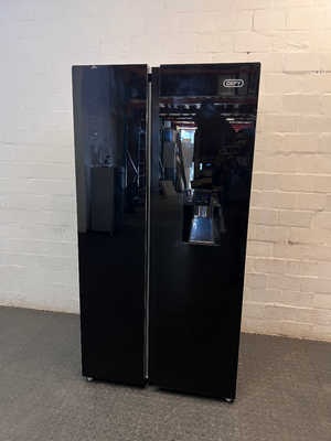 Defy Black Side-by-Side Fridge-Freezer with Dispenser — Good Working Order