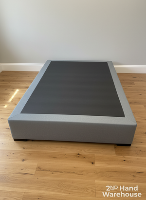 Versatile Grey Fabric Double Bed Base Extra Length