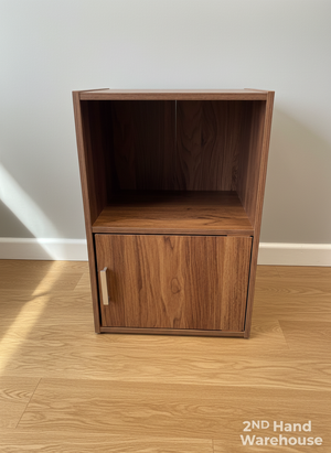 Versatile Wood-Grain Storage Cabinet with Door