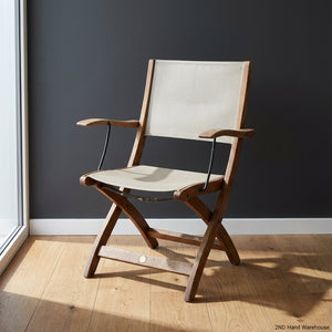 Rustic Wood & Canvas Folding Chair - Director's Style