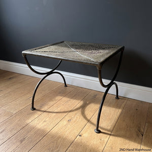 Rustic Industrial Metal Accent Side Table 40 x 35cm