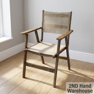 Rustic Wooden & Canvas Folding Chair