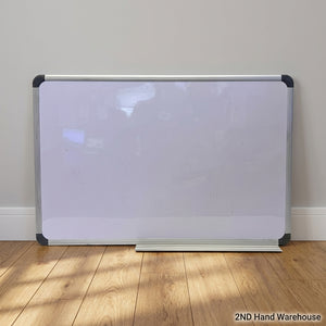 Dry Erase Whiteboard with Aluminium Frame & Marker Tray 90x 60cm - 2ndhandwarehouse.com