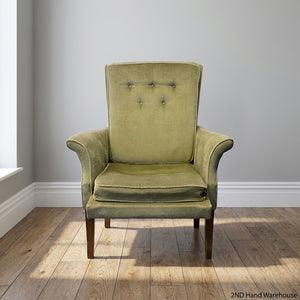 Vintage Sage Green Tufted Armchair