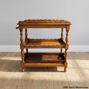 Elegant Vintage 3-Tier Wooden Serving Cart