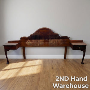 Elegant Vintage Wooden Headboard with Integrated Bedside Tables