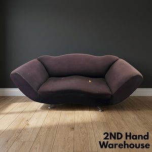 Chic Wavy Purple Loveseat - Visible damages - 2ndhandwarehouse.com