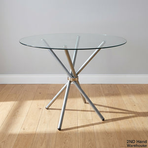 Chic Round Glass Top Cafe & Dining Table - 2ndhandwarehouse.com