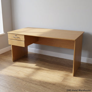 Versatile Light Wood Desk with Storage Drawer - 2ndhandwarehouse.com
