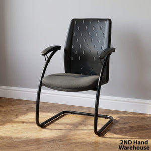 Modern Black Sled Base Office Visitor Chair - 2ndhandwarehouse.com