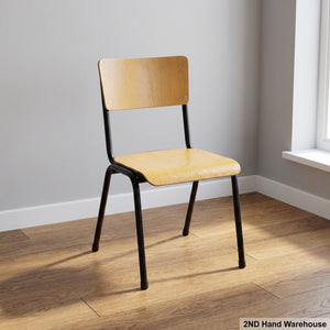 Vintage Wood & Metal Utility Chair - 2ndhandwarehouse.com